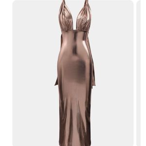 Brown metallic dress new